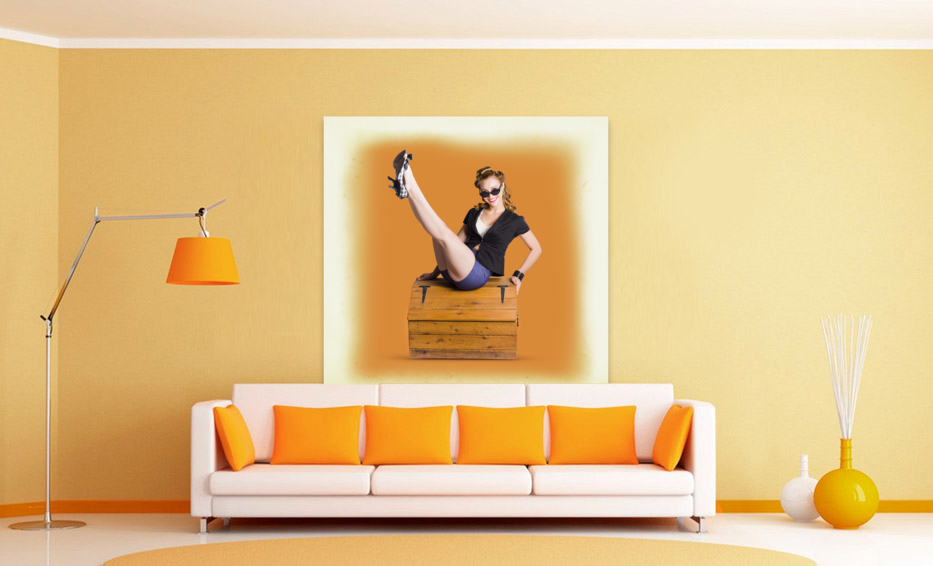 Fifties Sixties Style Fashion Model In Retro Shoes Art