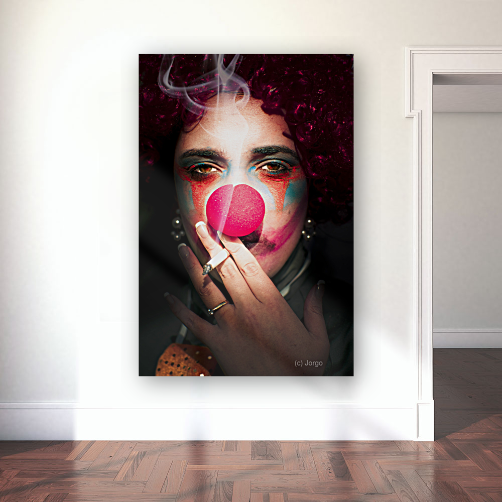 Smoking clown Art