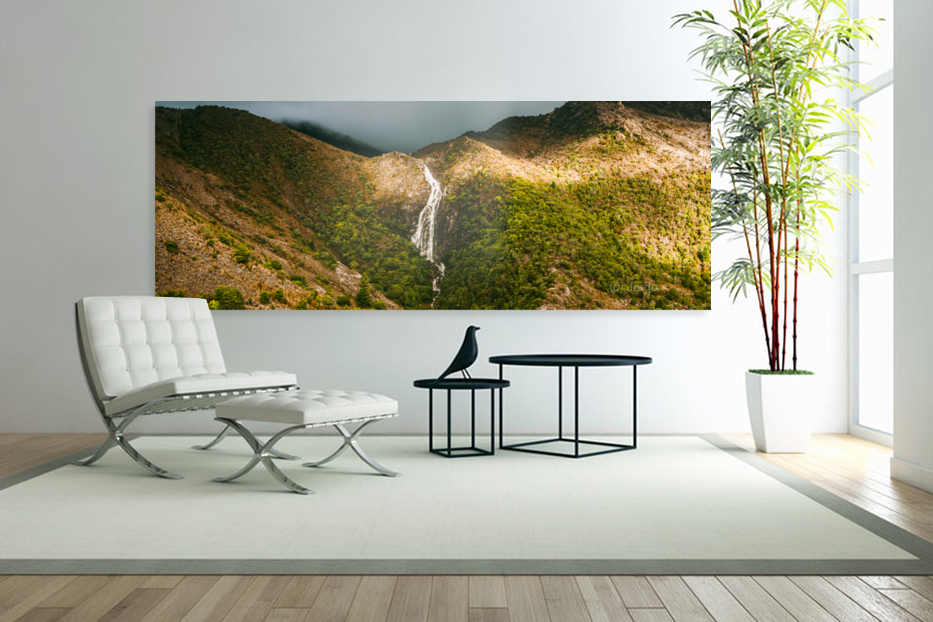 Horsetail falls in Queenstown Tasmania Art